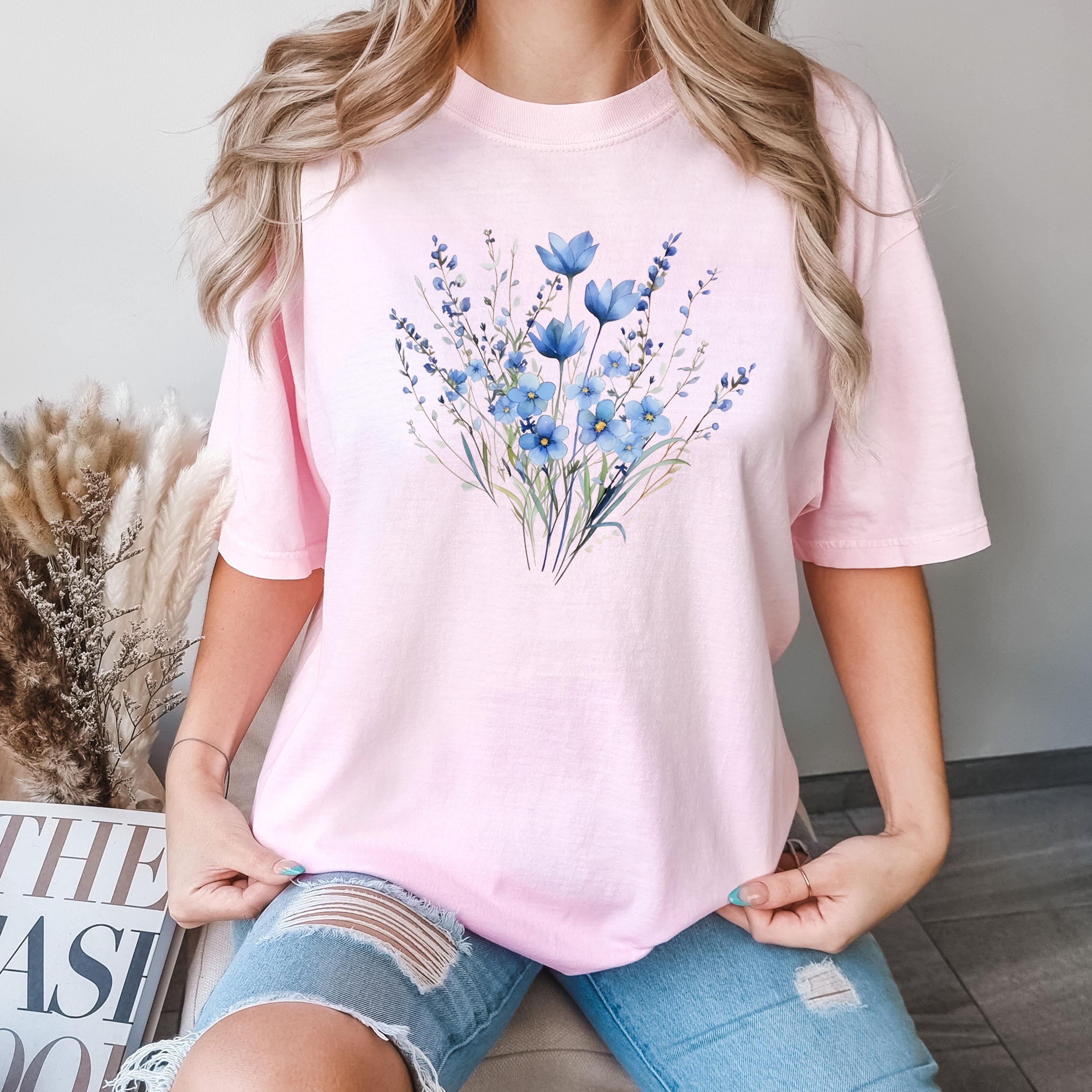 Comfort Colors Blue Flower Bouquet Shirt